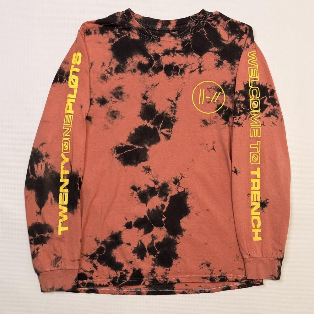 Twenty One Pilots Shirt Mens Small Orange Tie Dye Bandito Tour Long Sleeve Tee